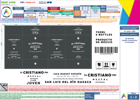 CRISTIANO MEZCAL 6 X 750 ML