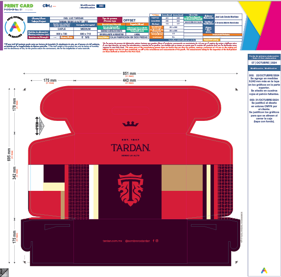 (1404) CAJA TARDAN SOMBRERO (GRANDE)  (INCLUYE SOPORTE INTERNO PARA SOMBRERO)-(455 x 340 x 175 cm) NUEVA IMAGEN 2024