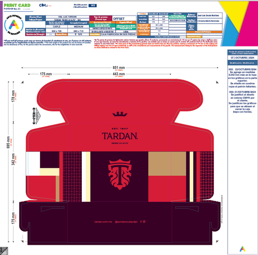 (1404) CAJA TARDAN SOMBRERO (GRANDE)  (INCLUYE SOPORTE INTERNO PARA SOMBRERO)-(455 x 340 x 175 cm) NUEVA IMAGEN 2024